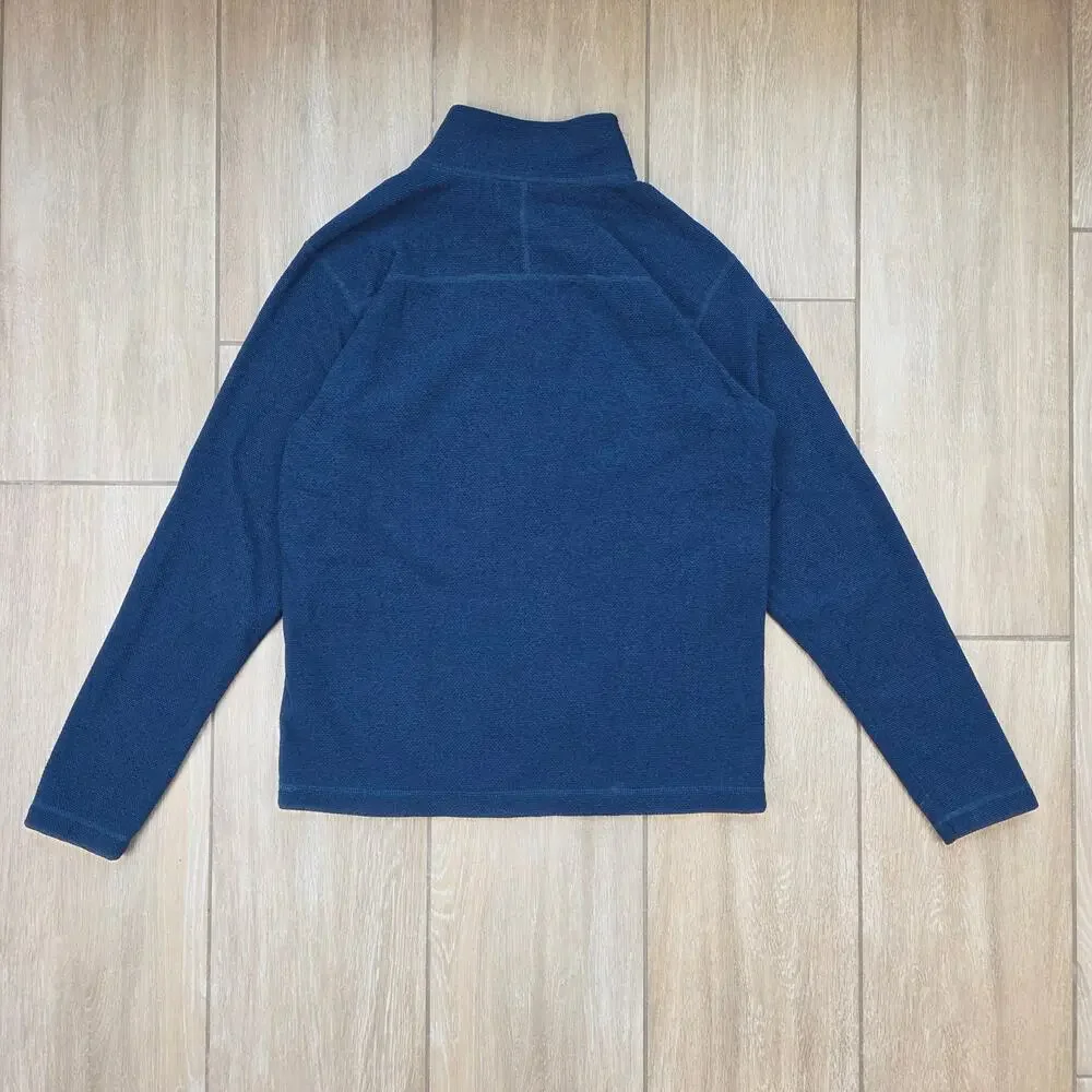 The North Face F21 Textured 1/4 Zip Fleece Pullover Mens Medium Blue Jacket